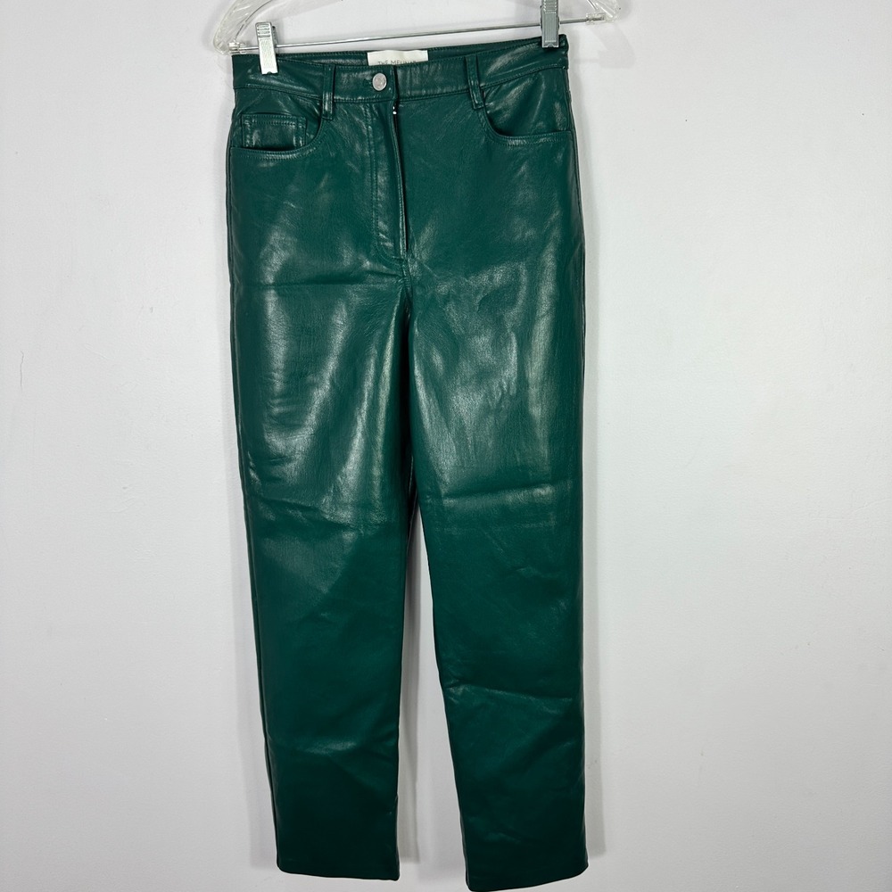 Wilfred Pants 4 Aritzia Melina Faux Green Leather Straight Edgy Grunge 90s Indie